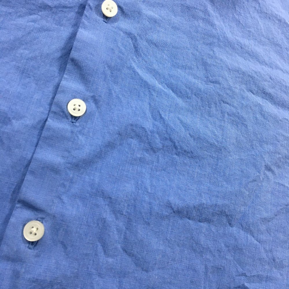 Express 1MX Mens 15-15.5 Blue Fitted Cotton Blend Button Up Collared Dress Shirt - Picture 6 of 8